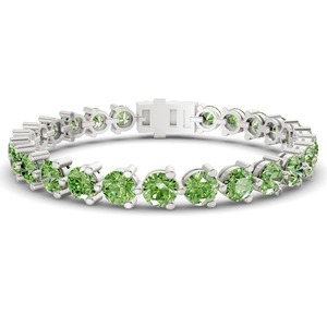 Lagoon Ocean Green Round Lab Grown Diamond Tennis Bracelet 2 Ct Tw VS Clarity 69 Diamonds 14K <b>Solid</b> <b>Gold</b> Coastal Hue Sparkle - Product Image 1