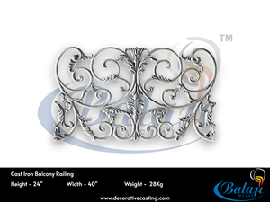 Balustrade en fonte de fer forgé au design royal pour les stations balnéaires, les appartements, les balcons, finition lisse moderne à haute brillance, métal durable - Product Image 3