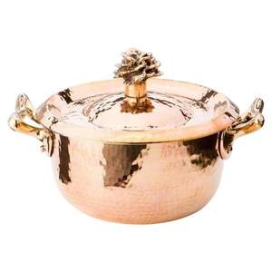 Hammered Copper <b>Chafing</b> Dish With <b>Fuel</b> Holder Providing Consistent Heating For Long Hours During Buffet Functions - Product Image 2