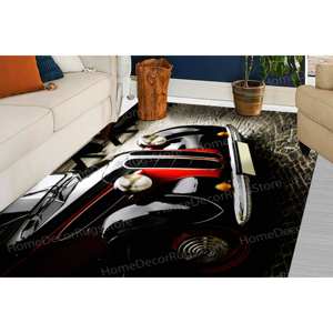 Tapis imprimé vibrant : Tapis facile à nettoyer, Cadeaux personnalisés, Tapis de voiture rétro, Tapis en velours de luxe - Product Image 5