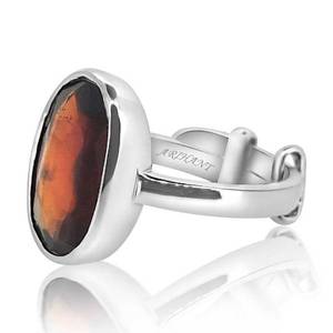NOVAMART Fine Certified Natural Hessonite Garnet (Gomed) 3.25 12.25 Ratti <b>Ring</b> <b>Adjustable</b> Silver(925) BEZEL Setting Fine Astrolo - Product Image 2