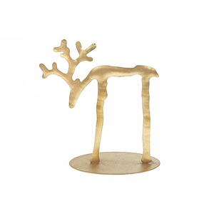 Reno abstracto artístico con astas ramificadas | Una escultura decorativa de metal dorado y soporte de baratija para una mesa de tocador - Product Image 3