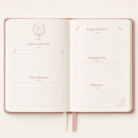 Carnet de prière LABON Deep Mauve avec couverture rigide, motif floral doré, journal spirituel, cadeau chrétien