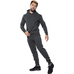 Survêtement pour homme en molleton de haute qualité, couleur unie, coupe ample, tendance, décontracté, respirant, jogging pour homme - Product Image 2