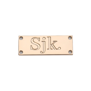 Custom Metal Sew-On <b>Clothing</b> Labels with 3D Logo Laser-Cut Edges Washable Rectangle <b>Tags</b> - Product Image 3