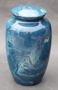 Adult Cremation Urns for Male/Female Funeral Urn for Human Ashes Decorative Urns for Ashes Large <b>Keepsake</b> <b>Box</b> (Sky-Blue) - Product Image 5