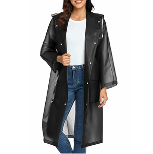 Manteau de pluie haute visibilité personnalisé OEM Vêtements de travail Manteau de pluie extérieur Manteaux de pluie longs à capuche respirants - Product Image 2