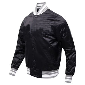 Chaqueta Universitaria de Satén con Logotipo Personalizado Unisex para Hombre, Chaqueta Bordada de Béisbol y Liga de Estilo Vintage Personalizada para Hombre - Product Image 2