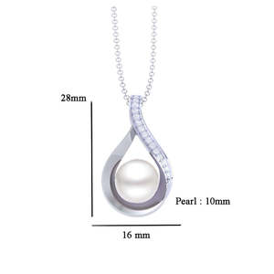 Colgante Religioso de Plata de Ley 92.5 con Perla Auténtica y Cadena, Regalo para Mujeres y Niñas para Fiestas - Product Image 6