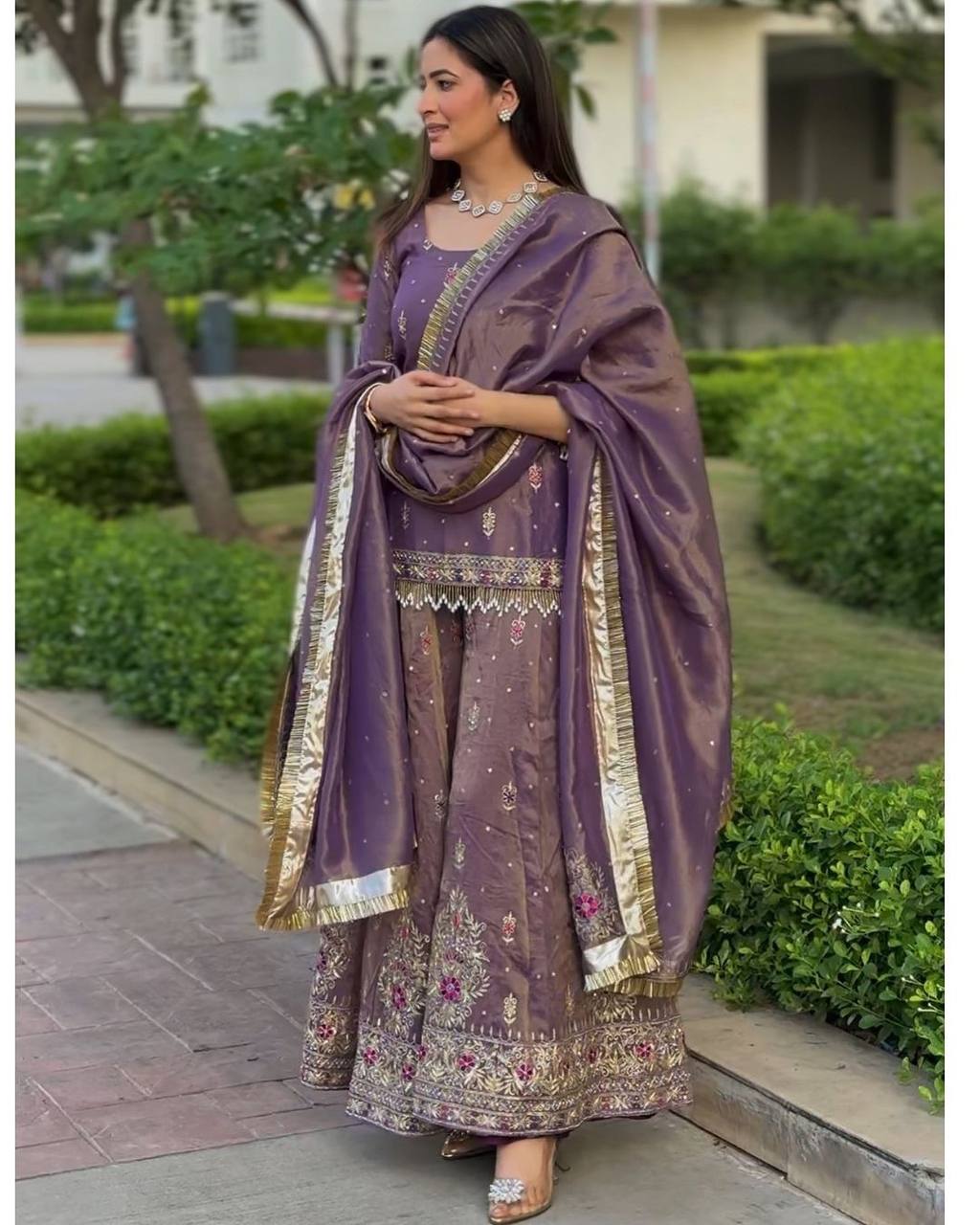 Gold Pakistani Dress - 2025 New Design Elegant Wear