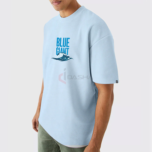 T-shirt surdimensionné OEM pour hommes, vente en gros 100% coton 250GSM 180GSM sérigraphie personnalisée impression numérique luxe High Street Fashion Logo Tee - Product Image 1