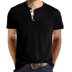Vente en gros, nouveauté sur mesure, tissu ample de haute qualité, boutonné à l'avant, t-shirt à manches courtes pour hommes - Product Image 5