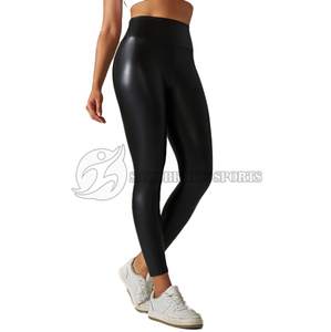High Waist Spandex/Polyester Solid Women <b>Leggings</b> Quick Dry Breathable <b>Cheap</b> Price Wholesale Custom Thick Stretch - Product Image 5