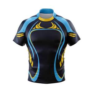 Diseño de logotipo personalizado de secado rápido Camiseta de rugby Medias mangas Rugby Union Club Partidos Camisetas de rugby - Product Image 1