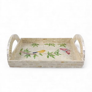 Bandeja Rectangular de Nácar Hecha a Mano, Elegante Bandeja de Servicio Natural, Bandeja de Concha Hecha Directamente en Vietnam - Product Image 3
