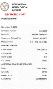 B2B D'Vins pour GIA Certifié 2.00 CT Lâche Blanc Naturel Diamant Rond G Couleur FL FLOW Pureté EX Cut Bijoux Polis - Product Image 3