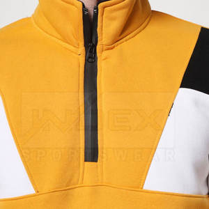 Sweat-shirt personnalisé à demi-fermeture éclair couleur unie sweat-shirts de haute qualité pour les hommes - Product Image 6