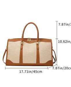 Venta caliente bolsa de ropa durante la noche PU cuero mujer diseñador impermeable Duffle Duffel bolsa de viaje - Product Image 5
