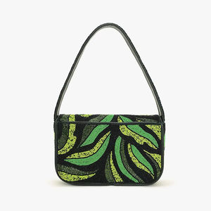 Bolso de hombro de algodón de alta calidad para mujer, adornos de cuentas vibrantes, diseño clásico duradero a la moda, uso diario listo para fiestas - Product Image 1