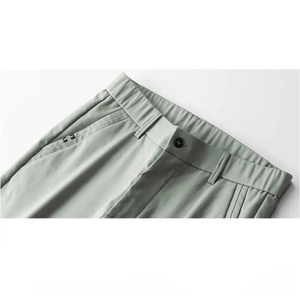 2023 primavera estate pantaloni da uomo stile coreano classici pantaloni Casual Slim Fit elasticizzati in vita metà anteriore tessuto nero <span class=keywords><strong>grigio</strong></span> - Product Image 3
