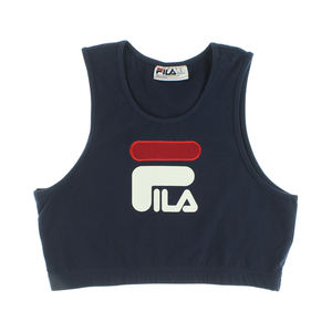 Fila Odette เสื้อครอปและเสื้อยืดสำหรับผู้หญิงสไตล์สปอร์ตระบายอากาศได้พิมพ์ลายฤดูร้อนสีฟ้า/ขาว/แดง | ของแท้100% - Product Image 3