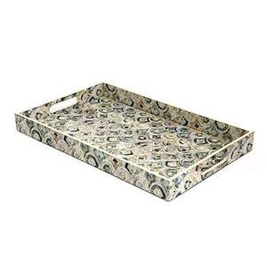 Plateaux de service en bois de haute qualité Design Meena élégant Idéal pour la décoration de table Conception personnalisée durable Plateau de service de nourriture accepté - Product Image 4