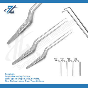 Ensemble d'instruments chirurgicaux manuels Samii 23cm Pince à saisir les tumeurs de 5mm en acier inoxydable fabriquée au Pakistan - Product Image 2