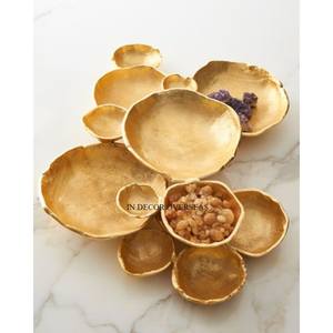 Cuencos Decorativos de Mesa para Servir Frutos Secos y Frutas, Diseño Elegante, Fabricados en Metal de la Mejor Calidad, Chapados en Oro de Alta Gama - Product Image 2