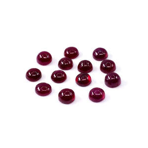 Rubis en vrac de haute qualité de Bangkok, calibrés 6 mm et 7 mm, taille brillant, cabochons ronds, couleurs jaune et rouge, dos plat - Product Image 1