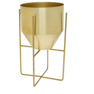 Jardinière design attrayante avec support hôtels et restaurants décoration intérieure et pot de fleur intérieur fini or - Product Image 4