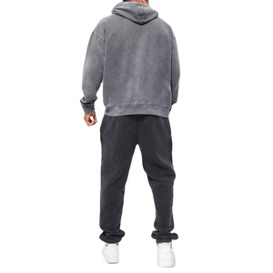 Sweat à capuche personnalisé pour homme, style streetwear, effet délavé, en coton et polyester, avec logo sur mesure, collection 2026 - Product Image 4