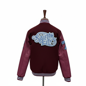 Veste en cuir brodée en gros, veste en laine de style varsity pour homme et femme, multicolores, confortable et à séchage rapide - Product Image 6