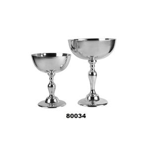 2 jarrones de flores de aluminio plateado con pulido brillante para el hogar, sala de estar, dormitorio, oficina y decoración del banquete de boda - Product Image 1