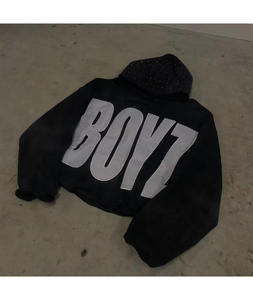 เสื้อฮู้ดผู้ชายผ้าคอตตอนรุ่นเฮฟวี่เวทมีฮู้ดผ้าปักลายด้วยความร้อนลดแสงแดดออกแบบโลโก้ได้ตามต้องการ - Product Image 3