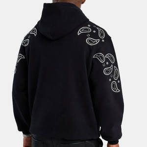 Sweat à capuche tendance avec strass, idéal pour un usage quotidien décontracté, doté d'un design accrocheur avec des strass pour hommes - Product Image 5