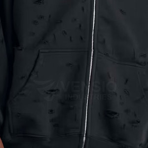 Sudadera con Efecto Desgastado de Primera Calidad, 100% Algodón, Logotipo Personalizado, Impresión Digital, Corte Regular, Técnica Puff, Invierno - Product Image 3