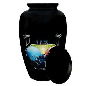 Football pour toujours dans nos coeurs Urne de crémation pour adultes Option couronne d'hommage - Product Image 3