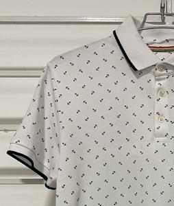 ผ้าถักแขนสั้นของผู้ชายสำหรับ100% โปโลผ้าฝ้ายระบายอากาศได้พิมพ์ลายสำหรับชุดลำลองฤดูร้อน - Product Image 4