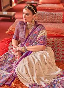 ผ้าไหมหรูหราพิมพ์ลาย Glory FINISH ที่ดีที่สุดที่จะซื้อขายส่ง sarees ในอินเดีย - Product Image 6