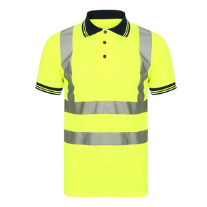 T-shirt de travail de sécurité haute visibilité réfléchissant ANSI Classe 1 imperméable pour la construction, logo personnalisé, séchage rapide, polo à manches courtes - Product Image 2