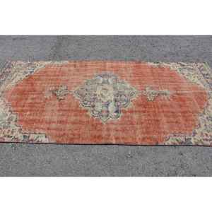 Alfombra Turca de 4.1x9 pies (125x274 cm), Alfombra Vintage con Estampado Animal Rojo - Product Image 3