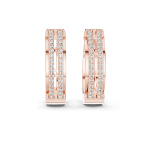 0.512 CT Lab Diamond <b>Hoop</b> <b>Earrings</b> Round Brilliant Cut 18KT, 14KT, 10KT Gold & 925 <b>Silver</b> Rose, Yellow, White Gold - Product Image 2