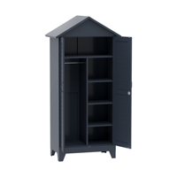 Meubles d'extérieur, armoire de rangement pour patio et jardin, armoire de rangement résistante à la rouille et imperméable avec porte à persiennes