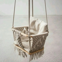 Balançoire pour bébé en macramé faite à la main, jardin extérieur, maison, balançoire pour bébé de luxe, chaise hamac pour enfants
