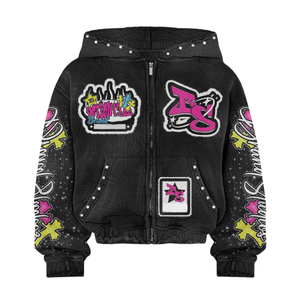 Conjuntos Deportivos Personalizados con Lavado Ácido para Niños, Impresión DTG, Sudadera Corta Holgada Estilo Urbano para Hombre, Pantalones Apilados, Sudadera con Capucha para Hombre - Product Image 4