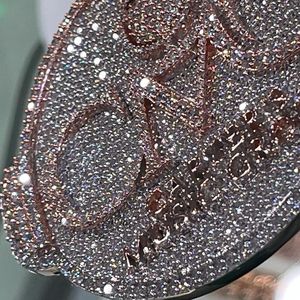 Colgante de rapero grande chapado en oro para hombre Iced out 925 Plata sólida 85.00gms 21CT VVS Pass Tester Moissanite Hip Hop Custom Rose Logo - Product Image 4
