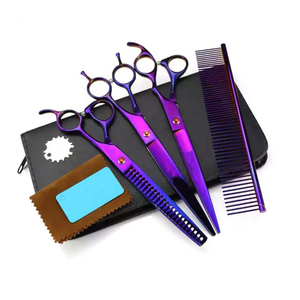 Juego de tijeras para el cuidado de mascotas de estilo pequeño profesional, fabricación sostenible, Kit de tijeras curvas para adelgazar gatos para el cuidado del perro - Product Image 4