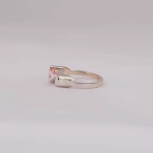 แหวนหมั้นทำจากทองแบบ14KT แหวนชุบทองเม็ดกลมสำหรับปลูกในห้องปฏิบัติการสีชมพู - Product Image 5