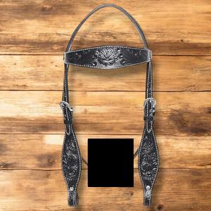 Nouvel équipement d'équitation réglable Bride de cheval en cuir de vache Collier de tête Équipement d'équitation Accessoires équestres - Product Image 2