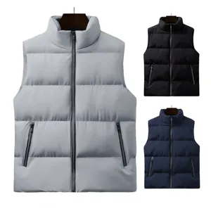 <b>Men's</b> <b>Casual</b> Winter Canvas <b>Waistcoat</b> Lightweight Warm Puffer Vest Duck's Custom Logo Waterproof Sleeveless Coat Good Insulator - Product Image 1